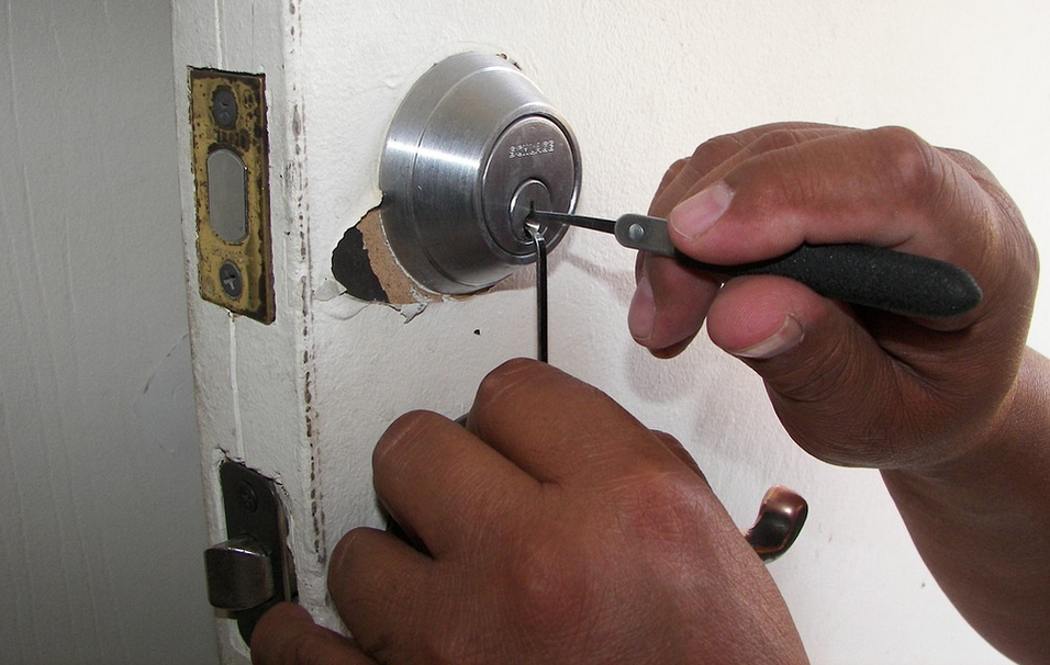 a locksmith at work