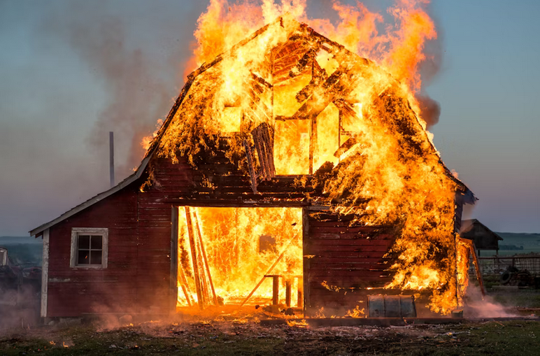 burned house